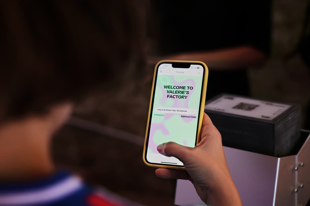Person checking in on phone
