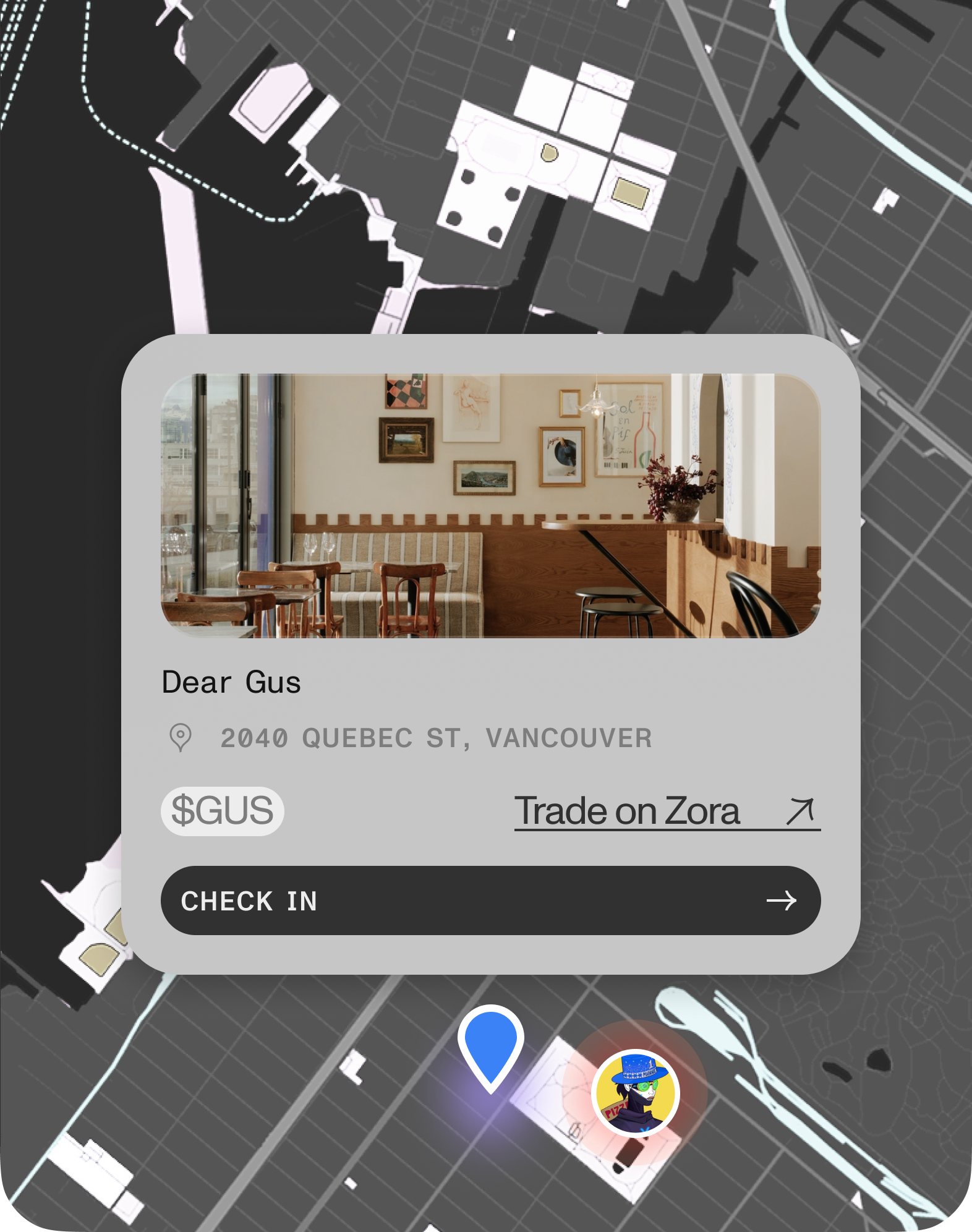 Check in map interface
